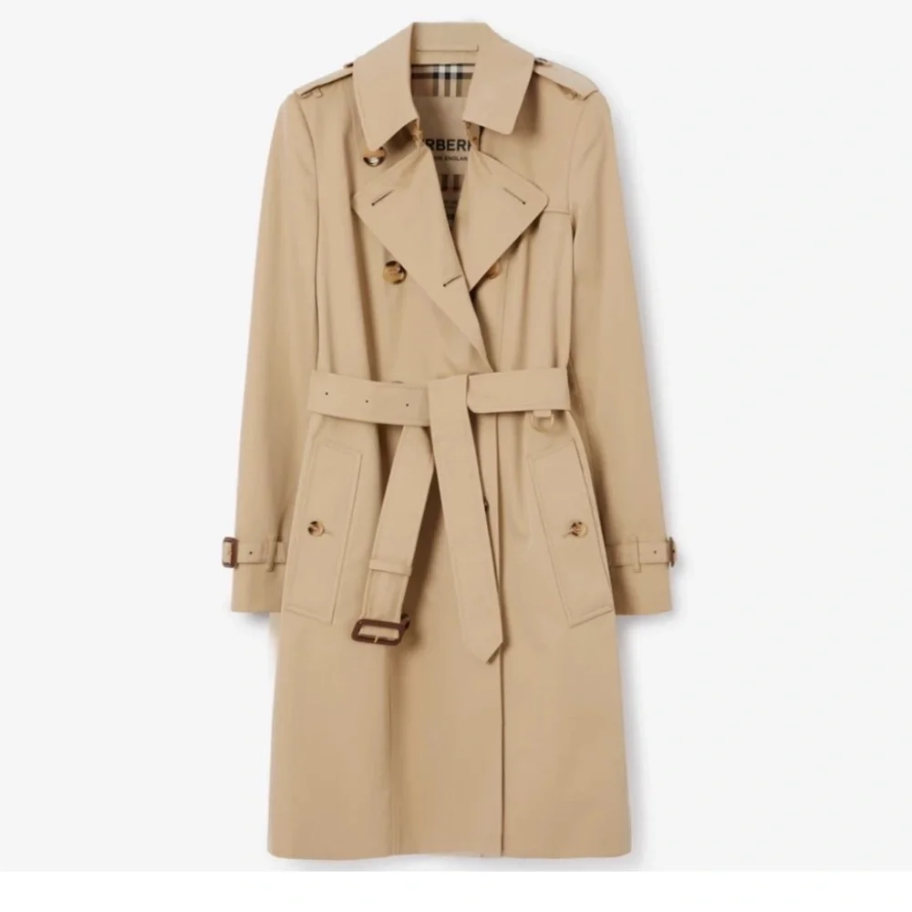 RARE VINTAGE Classic Burberry trench Sz 6-8 custom altered mid length exquisite - Picture 4 of 10
